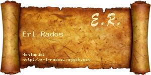 Erl Rados névjegykártya